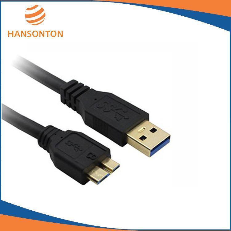 厂家直销|订做USB3.0 MICRO黑色三星NOTE3 S5数据线 移动硬盘数据线